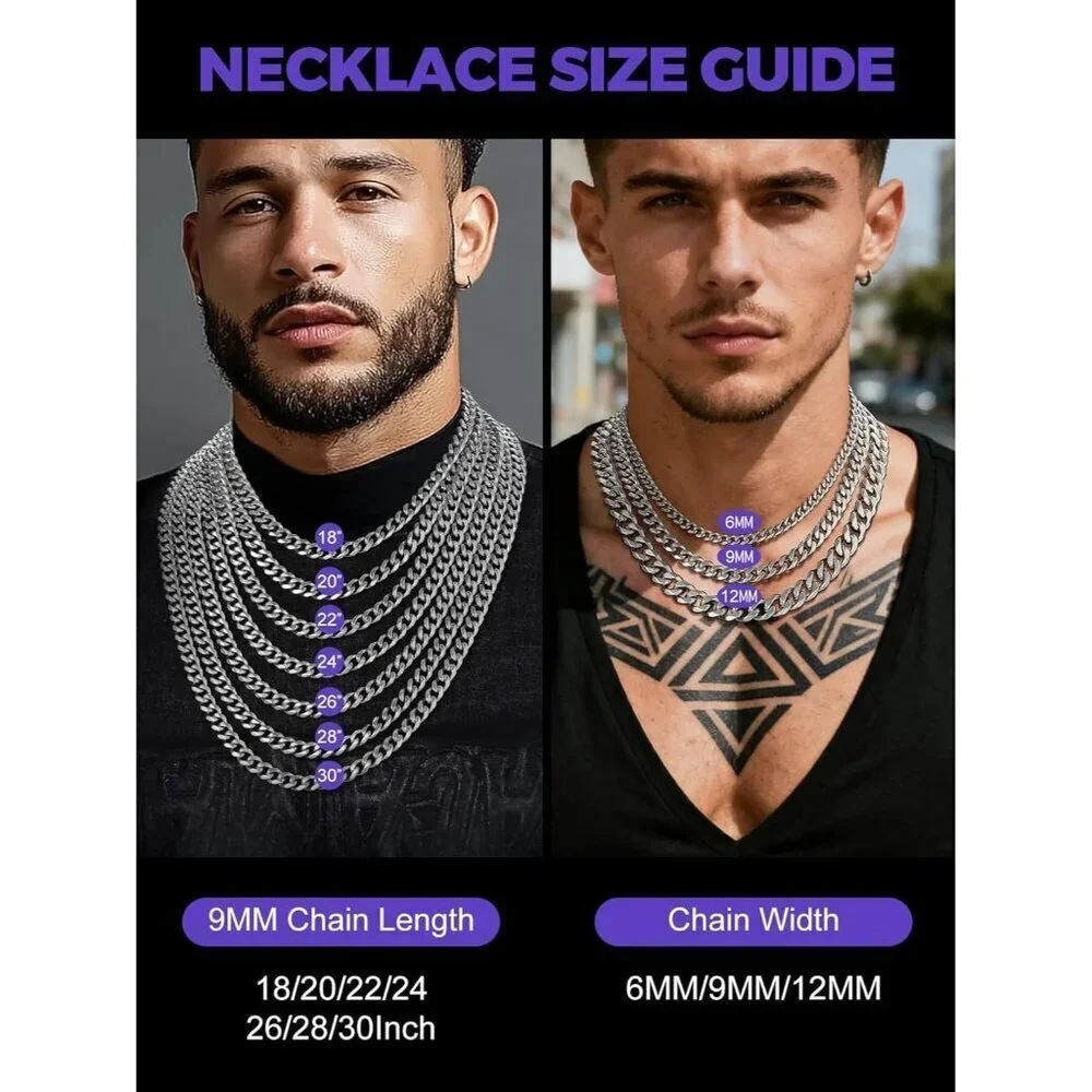 Men's 6MM Width-Steel Stainless Steel Miami Cuban Curb Link Chain Necklace